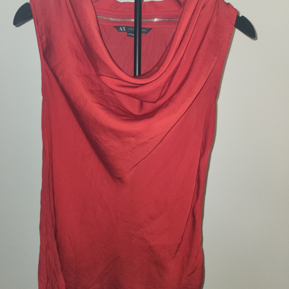 Armani Exchange Red Sleeveless Top
